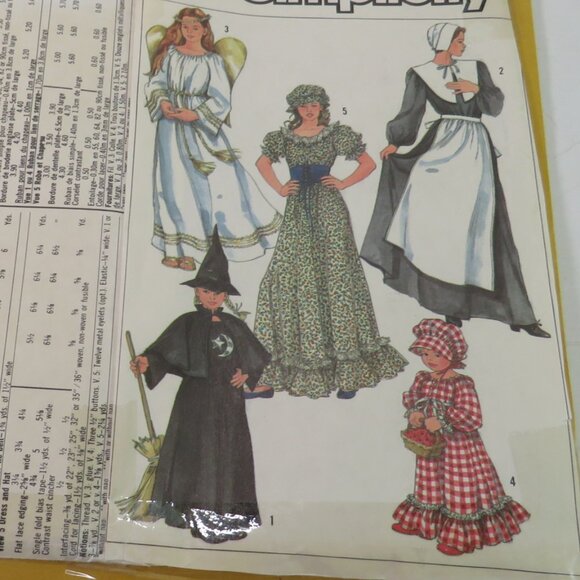 Simplicity 7650 sewing pattern Misses Large 18-20 Angel Pilgrim Prairie Witch - Picture 2 of 9